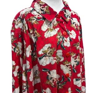 Vintage 90s HH Rosinsky Celestial Cherub Sleep Shirt Baroque Angel Top Size XL